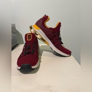 Men's Nike Shox Gravity Burgundy and Yellow Shoes